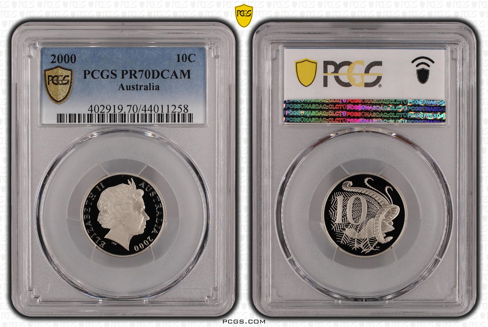 Ten Cent, 2000, Pcgs Pr70dcam