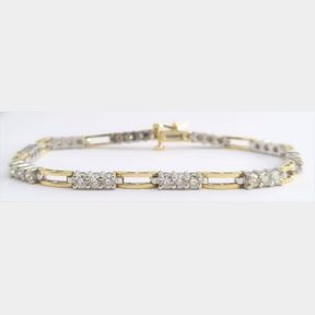 3.00CTS DIAMONDS COLOUR I/J CLARITY VS/SI IN 14CT YELLOW GOLD BRACELET - 51543/24