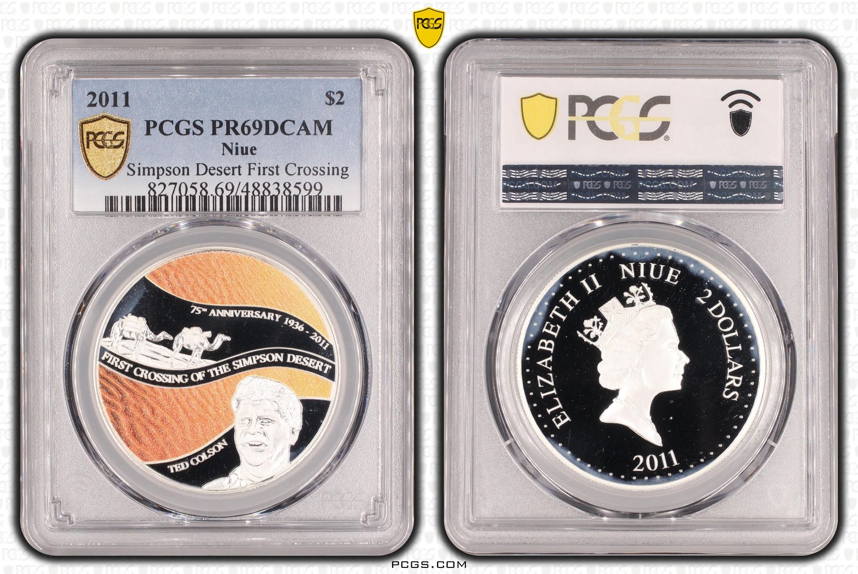Niue, Simpson Desert First Crossing, POP 3/0, Two Dollar, 2011, PCGS PR69DCAM