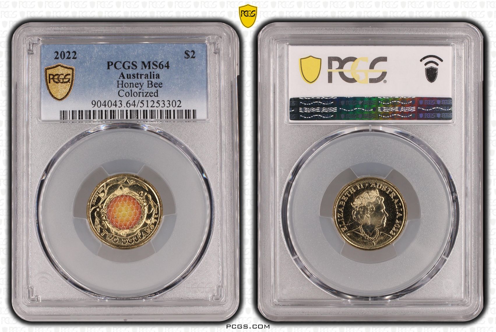 Honey Bee Colorized, Two Dollar, 2022, PCGS MS64
