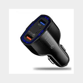 SEALED - Quick Charge 3.0 Car Charger 5v.3.5A QC3.0 Turbo Fast Charging - 2- USB 1 Type-C-Bar 9902167015624- 51745/28072