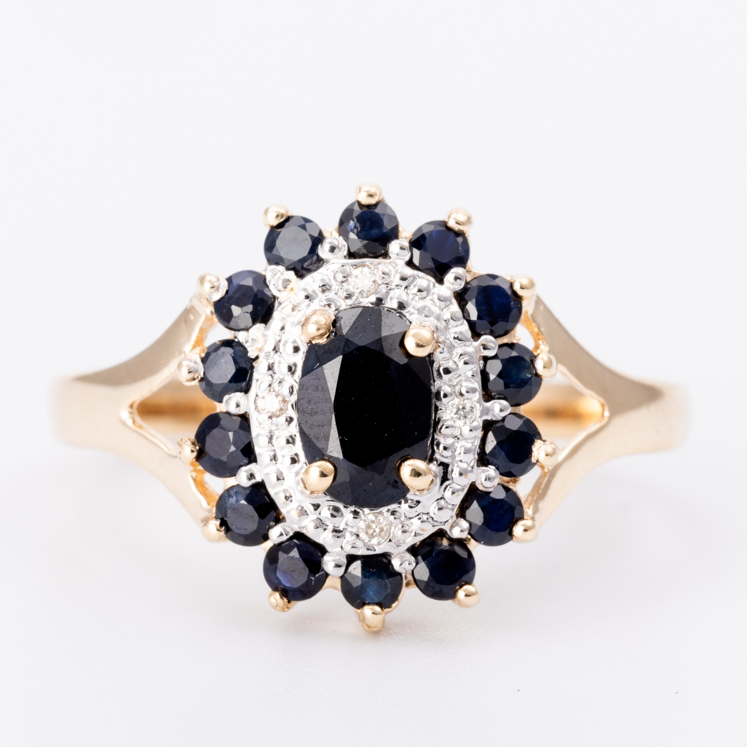 Sapphire & Diamond Ring 9ct Gold