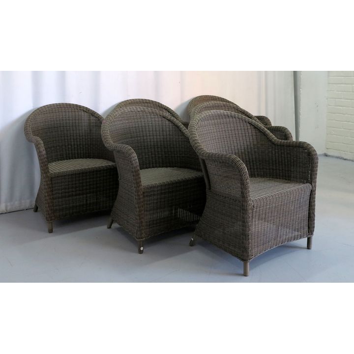 SET OF 6 ALLWEATHER ARMCHAIRS
