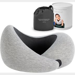 OSTRICHPILLOW GO NECK PILLOW - PREMIUM MEMORY FOAM TRAVEL PILLOW, 360 ERGONOMIC DESIGN, ASYMMETRICAL SIDES, TRAVEL BAG INCLUDED, W