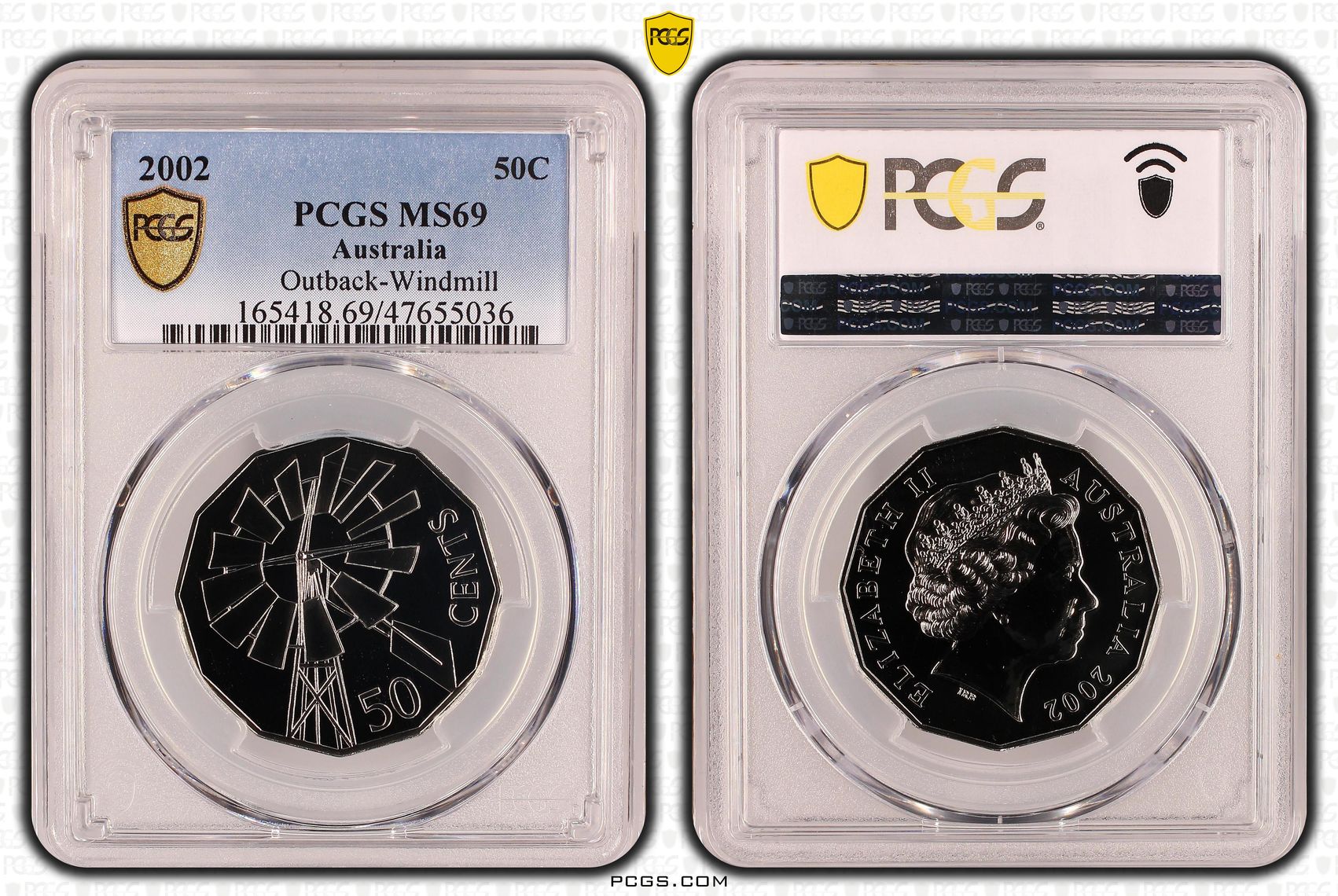 Elizabeth II, Outback-Windmill, Fifty Cent, 2002, PCGS MS69