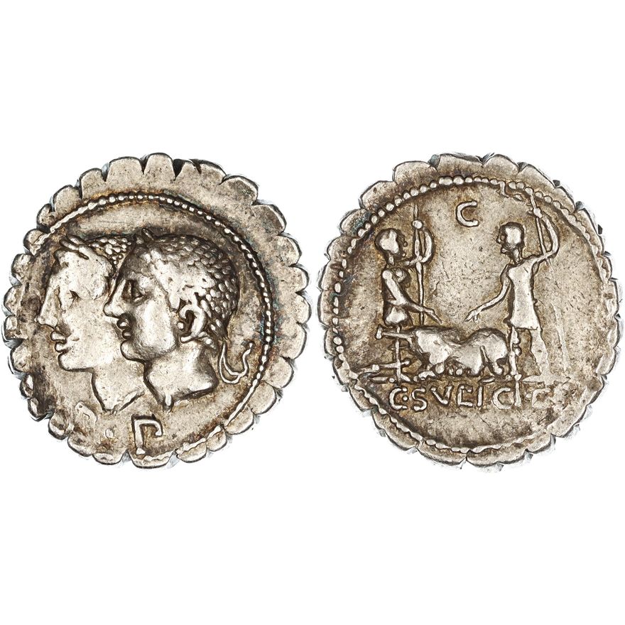Roman Republic, C. Sulpicius C.f., Silver Denarius, 106 BC,  nVF