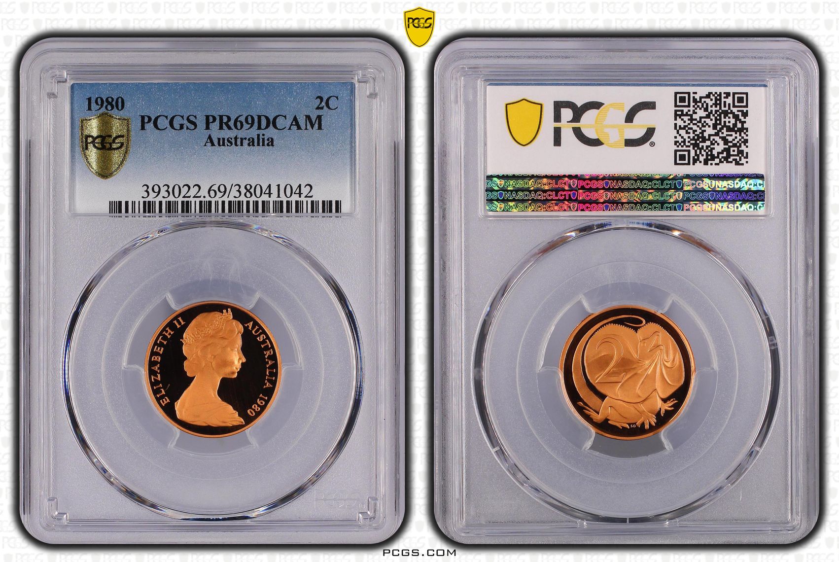 Elizabeth II, Two Cent, 1980, PCGS PR69DCAM