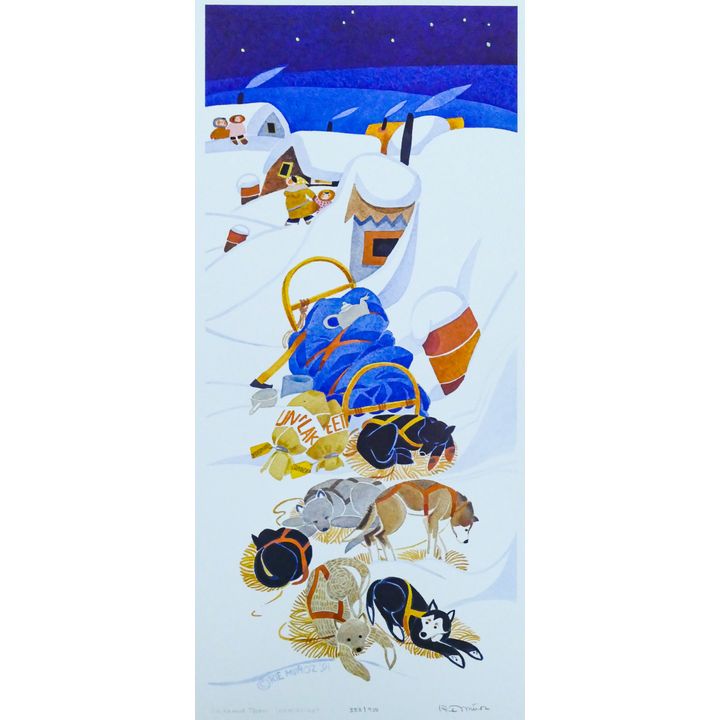Rie Munoz ''Iditarod Team, Unalakleet'' 1991 Signed