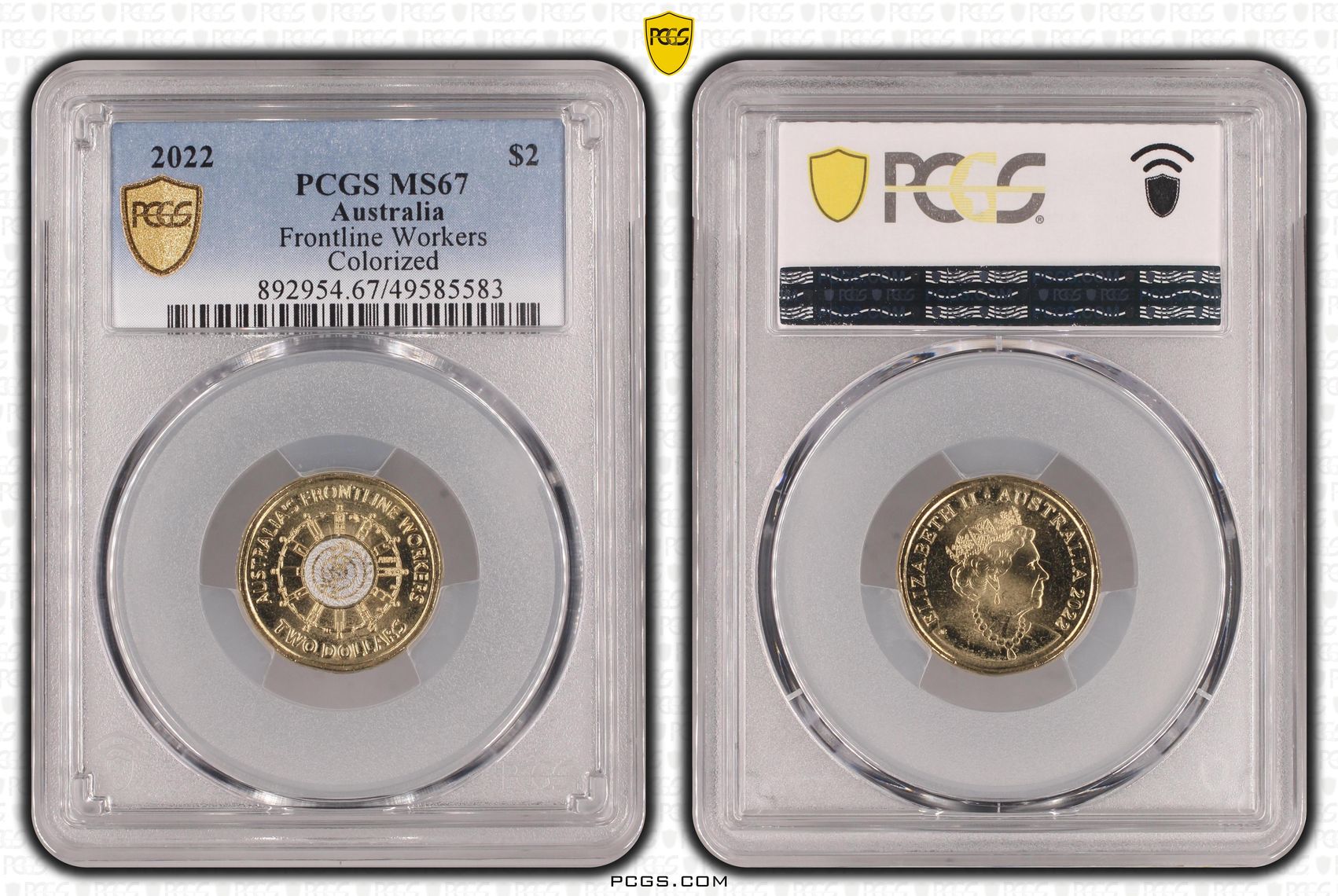 Elizabeth II, Frontline Workers Colorized , Two Dollar, 2022, PCGS MS67