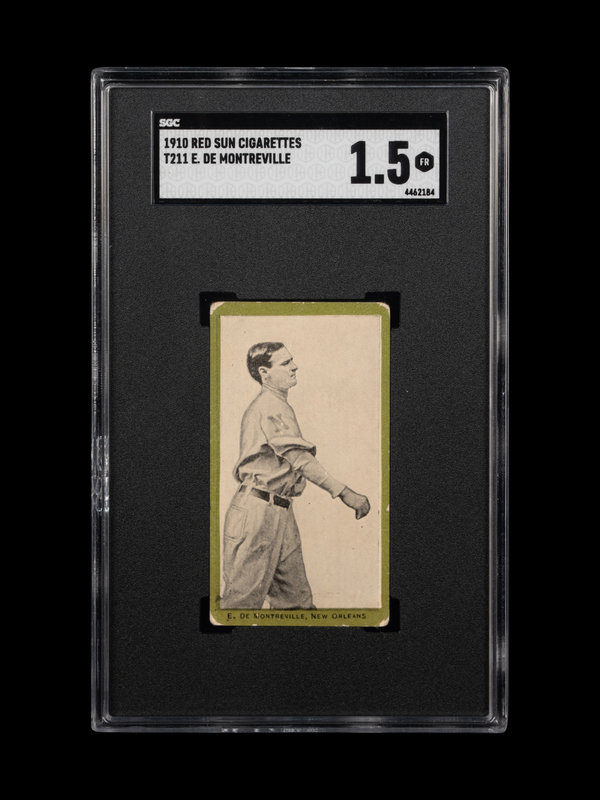 A 1910 Red Sun Cigarettes T211 E. (Gene) De Montreville Baseball Card (SGC 1.5 FAIR) 