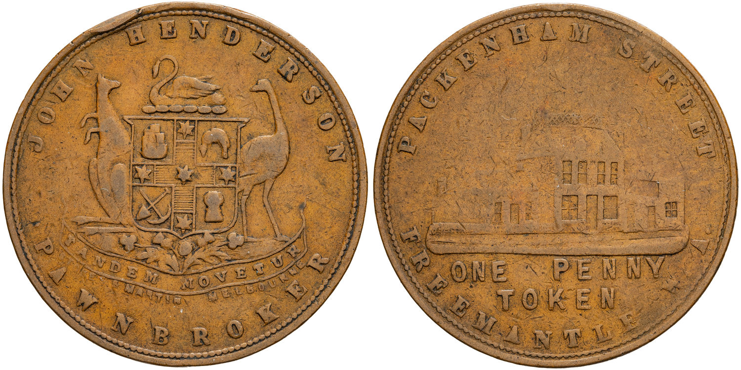 A.104a - Henderson, John, Fre(e)mantle, Western Australia, Penny, c.1878, aVF