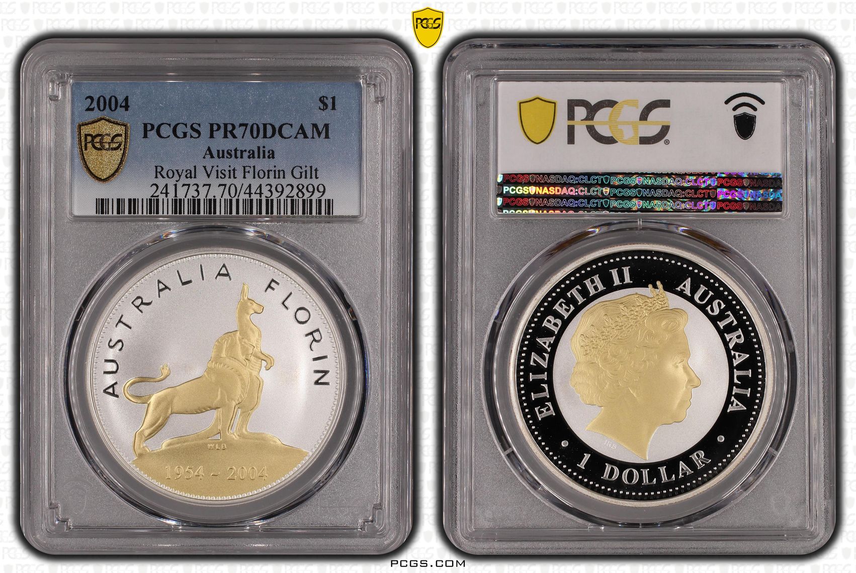2004 Australia One Dollar, $1 Silver Royal Visit Florin PCGS - PR70DCAM POP 15/0 -899