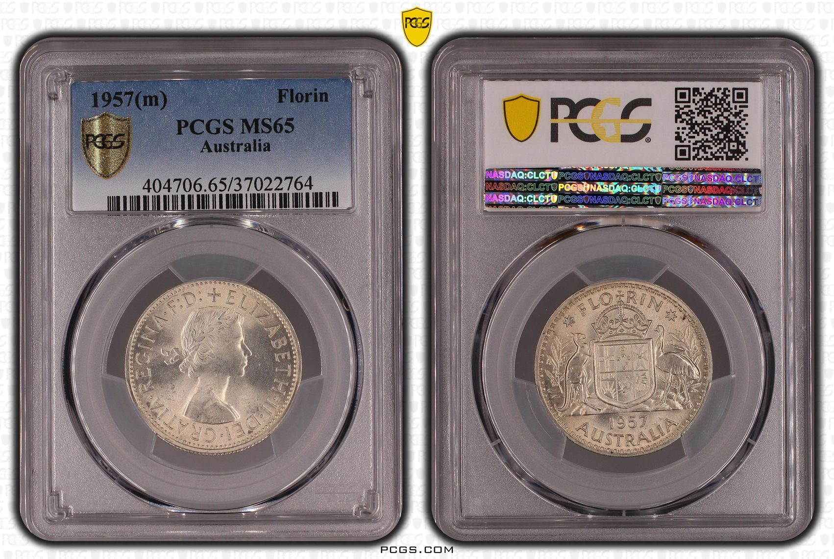 Florin, 1957(m), PCGS MS65