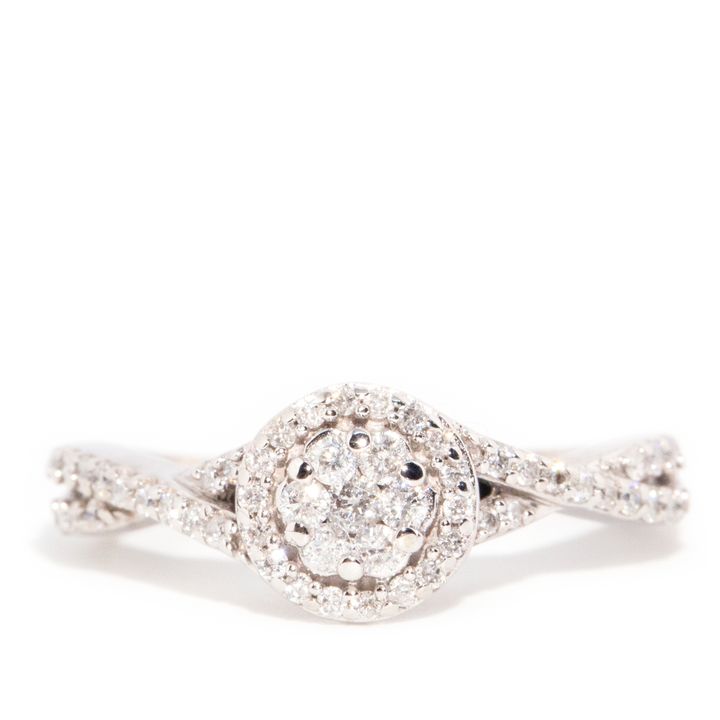 10 Carat Gold Diamond Cluster Ring