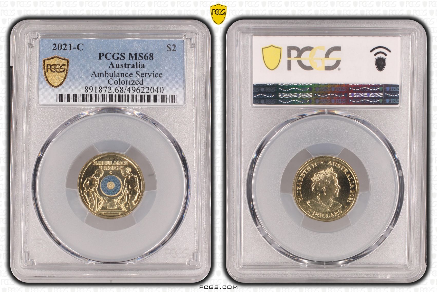 Ambulance Service Colourised, Two Dollar, 2021-C, PCGS MS68
