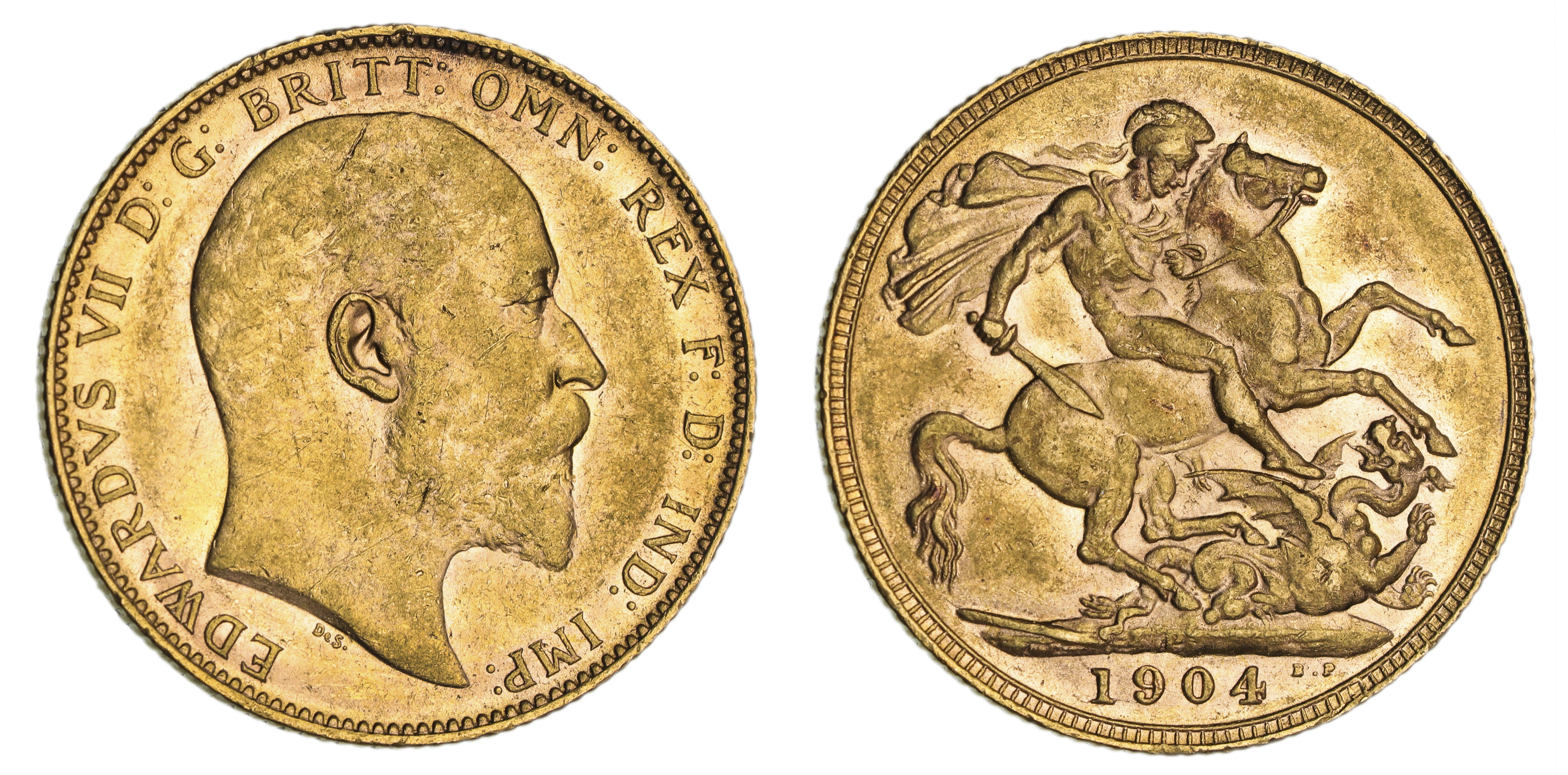 Edward VII, St. George Reverse - Perth Mint, Sovereign, 1904, EF