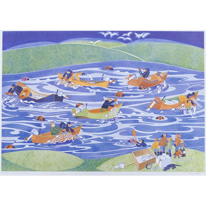 Rie Munoz ''Commercial Fishing - East River'' 1991