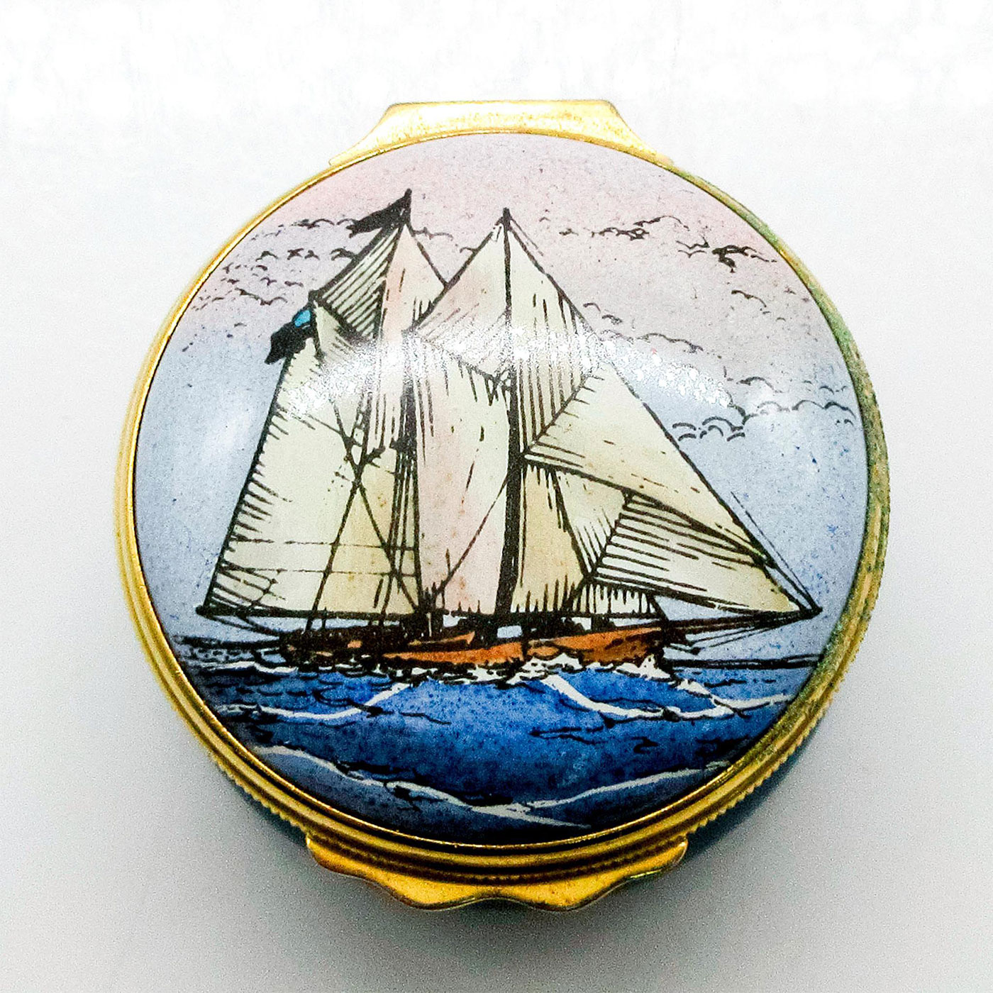 Tiffany & Co. Halcyon Days Enamels Trinket Box Nautical | Lion and 