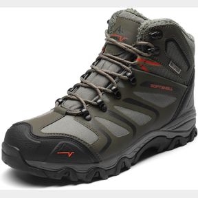 NORTIV 8 MEN'S ANKLE HIGH WATERPROOF HIKING BOOTS BACKPACKING TREKKING TRAILS SHOES - COLOR OLIVE/BLACK/ORANGE SIZE 8.5