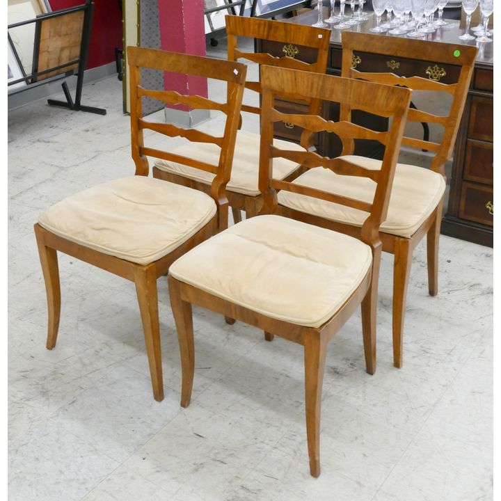 Set 4 Antique English Mahogany Dining Chairs 36''x19''x20''