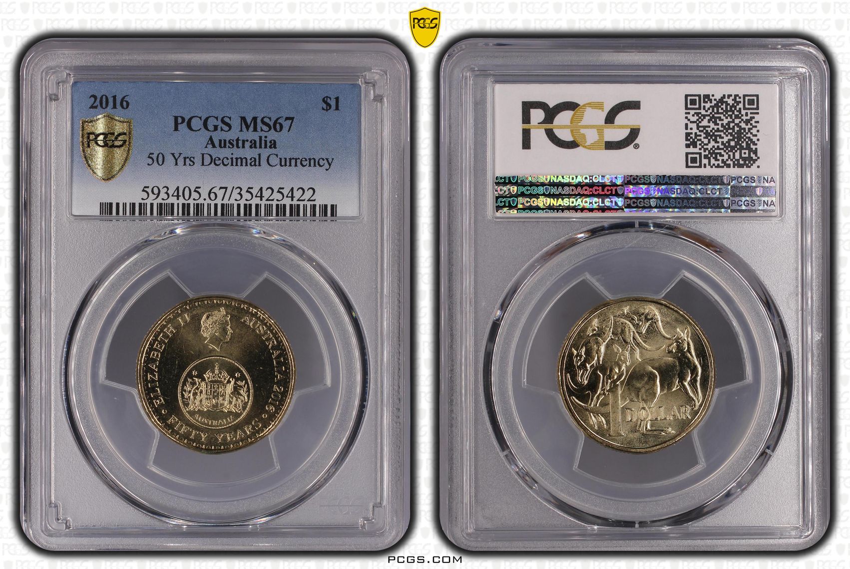 50 Yrs Decimal Currency, One Dollar, 2016, PCGS MS67
