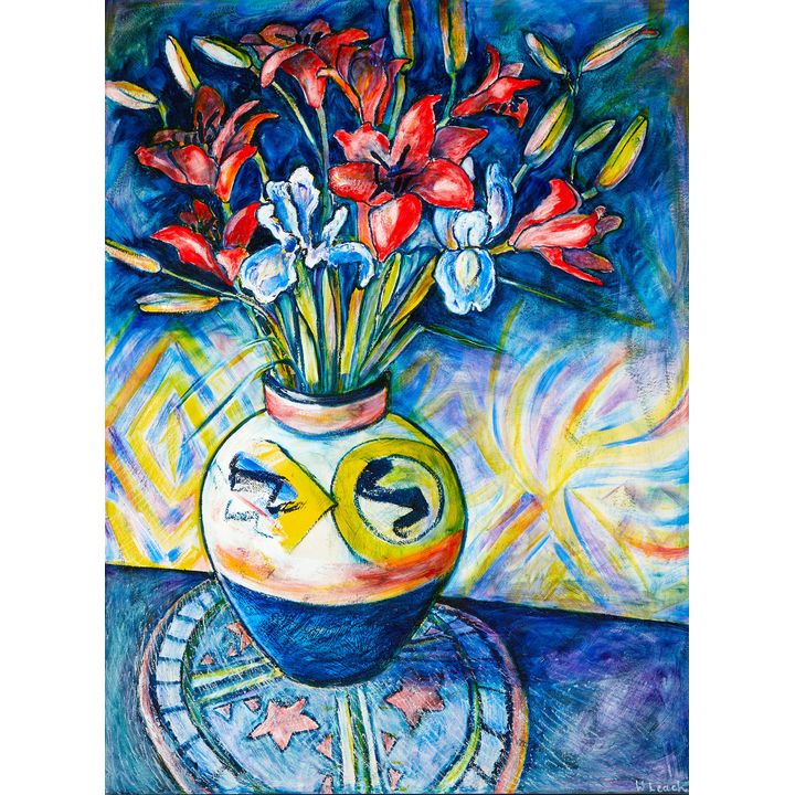 Wendy Leach 'Untitled [Still Life with Iris and Lilies]'
