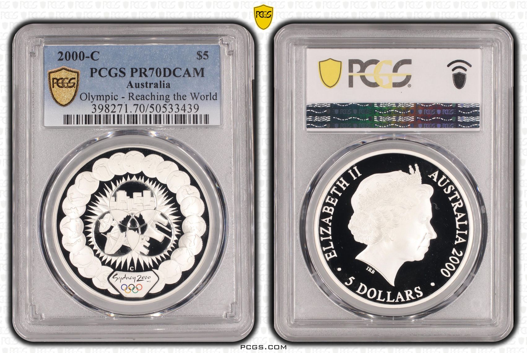 Olympic - Reaching the World POP 1/0, Five Dollar, 2000-C, PCGS PR70DCAM