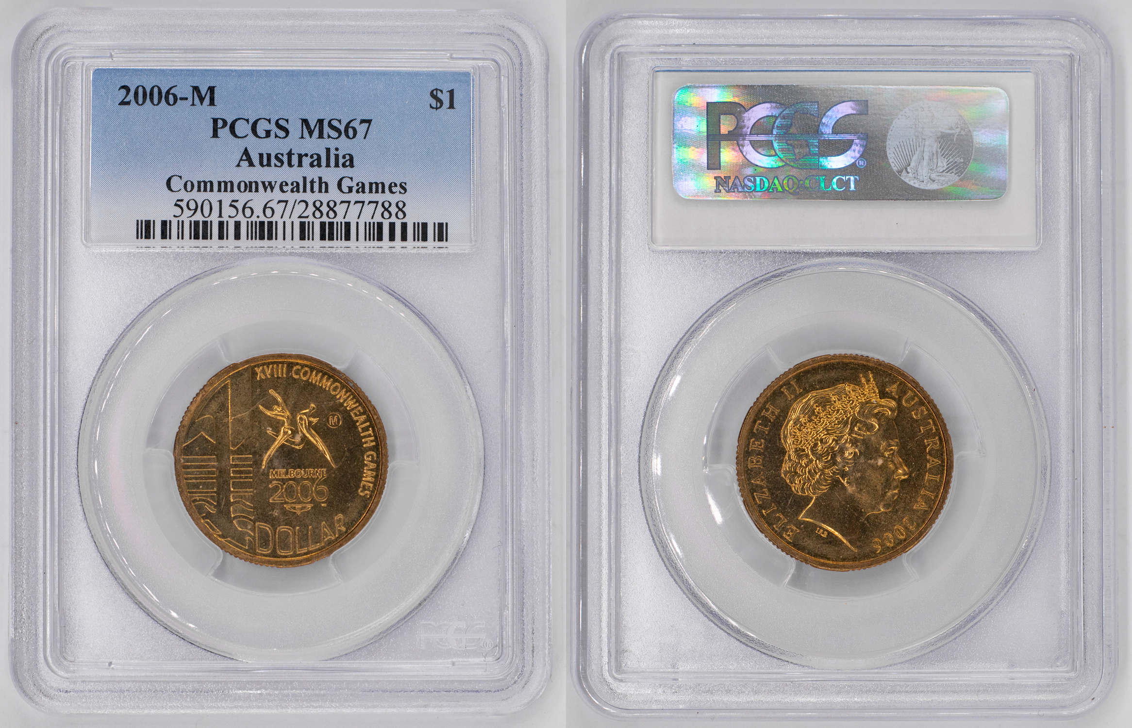 Elizabeth II, Commonwealth Games, One Dollar, 2006-M, PCGS MS67