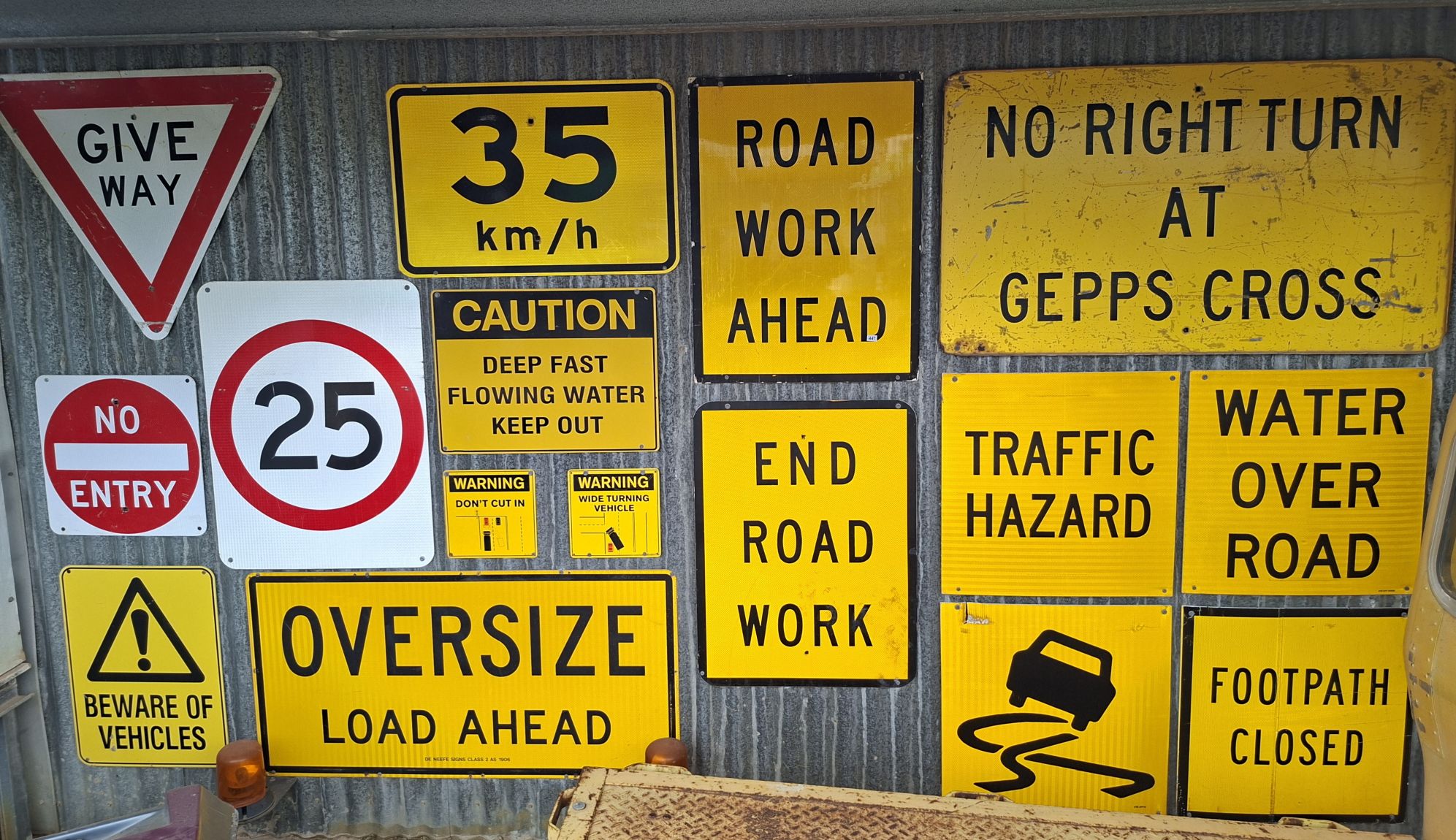 Collection Of Various Road Work Signs