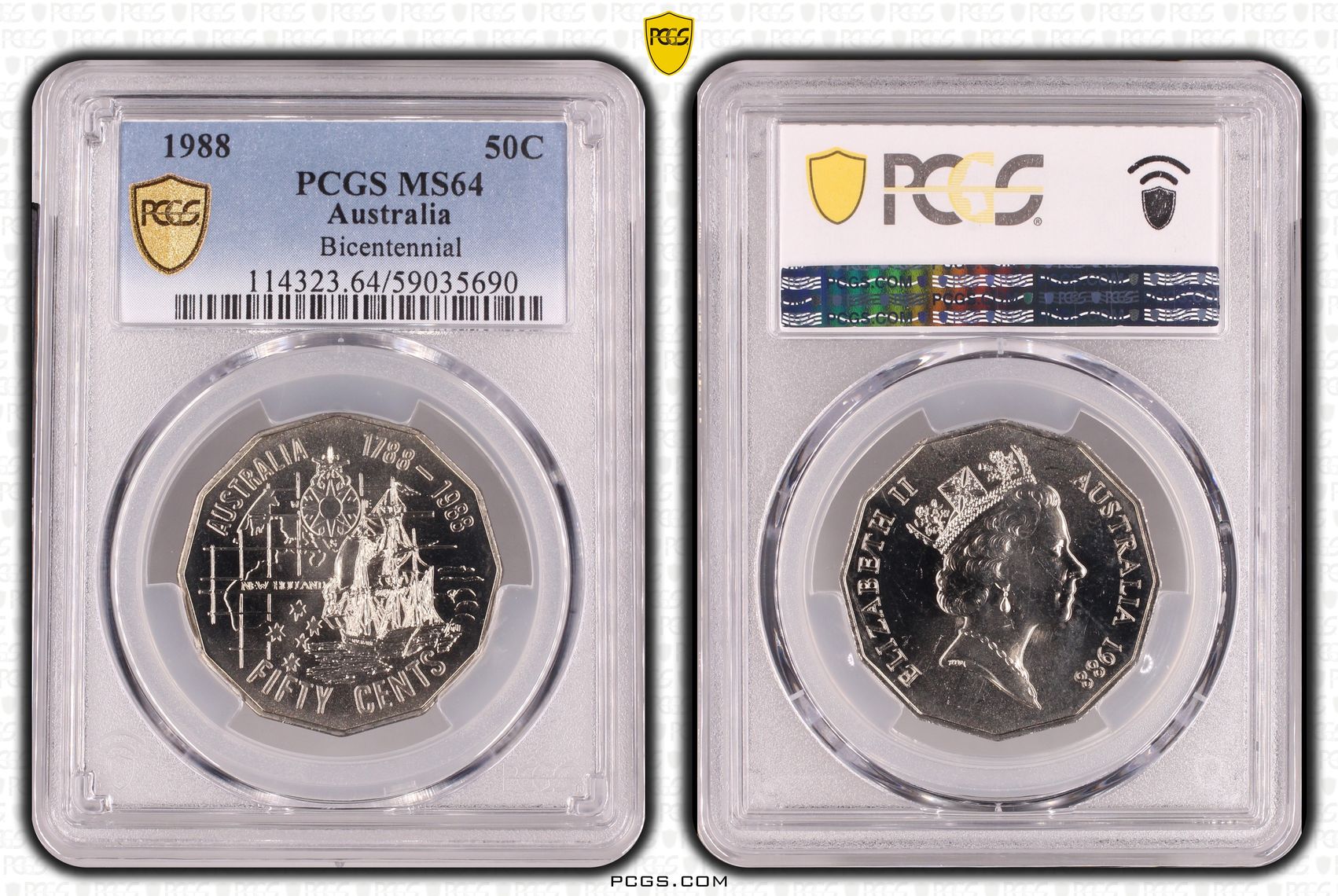 Bicentennial, Fifty Cent, 1988, PCGS MS64
