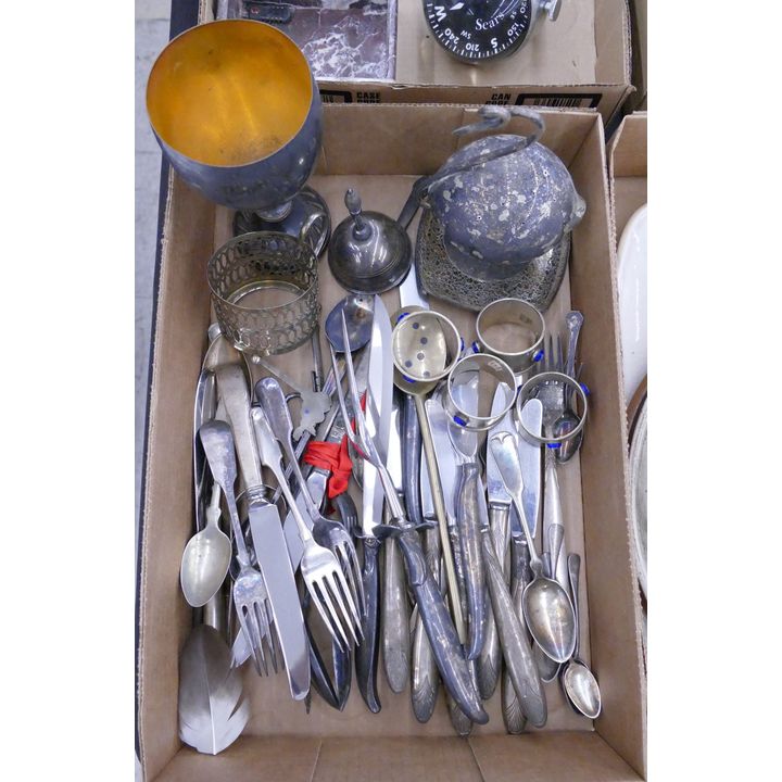 Box Silverplate Flatware Etc