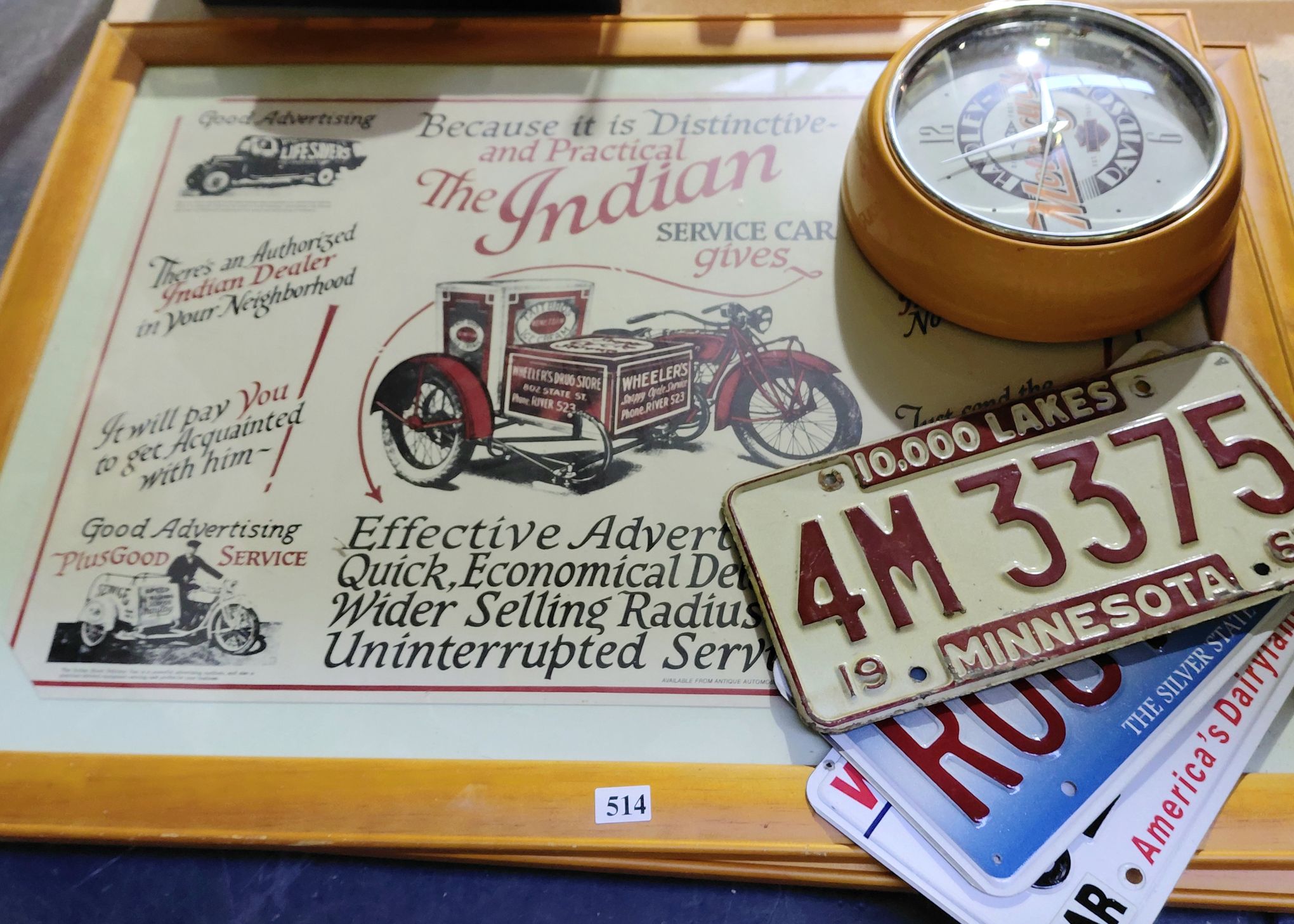 VINTAGE FRAMED AUTOMOTIVE ADVERTISING
