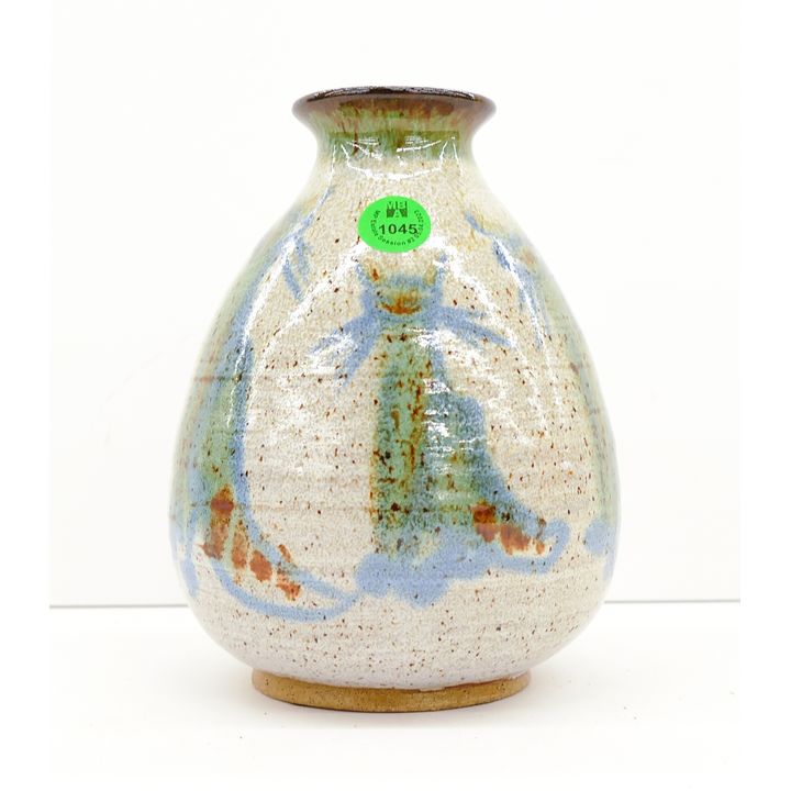 Bennett Welsh Cats Glaze Decorated Vase 6.5''