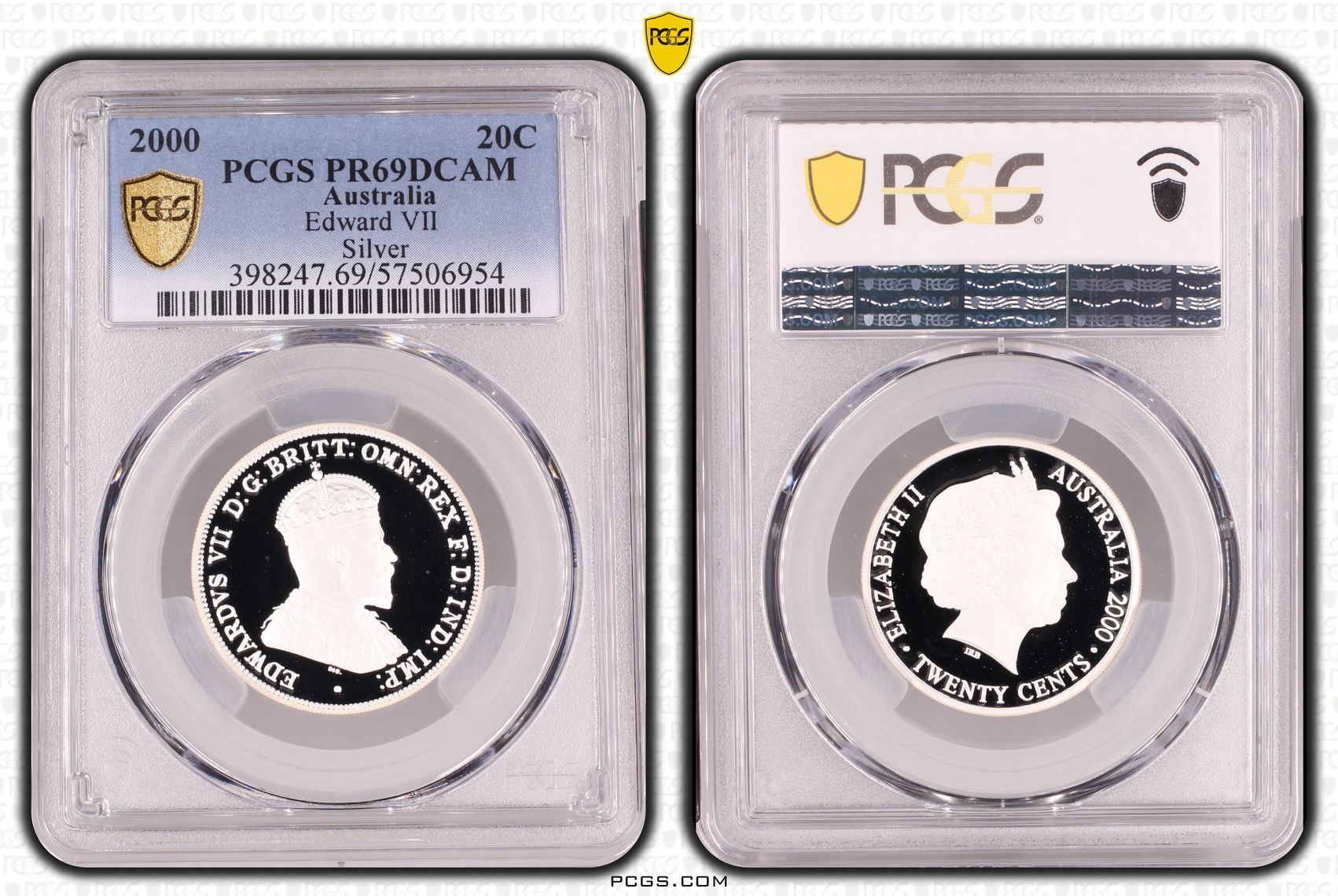 Edward VII Silver, Twenty Cent, 2000, PCGS PR69DCAM
