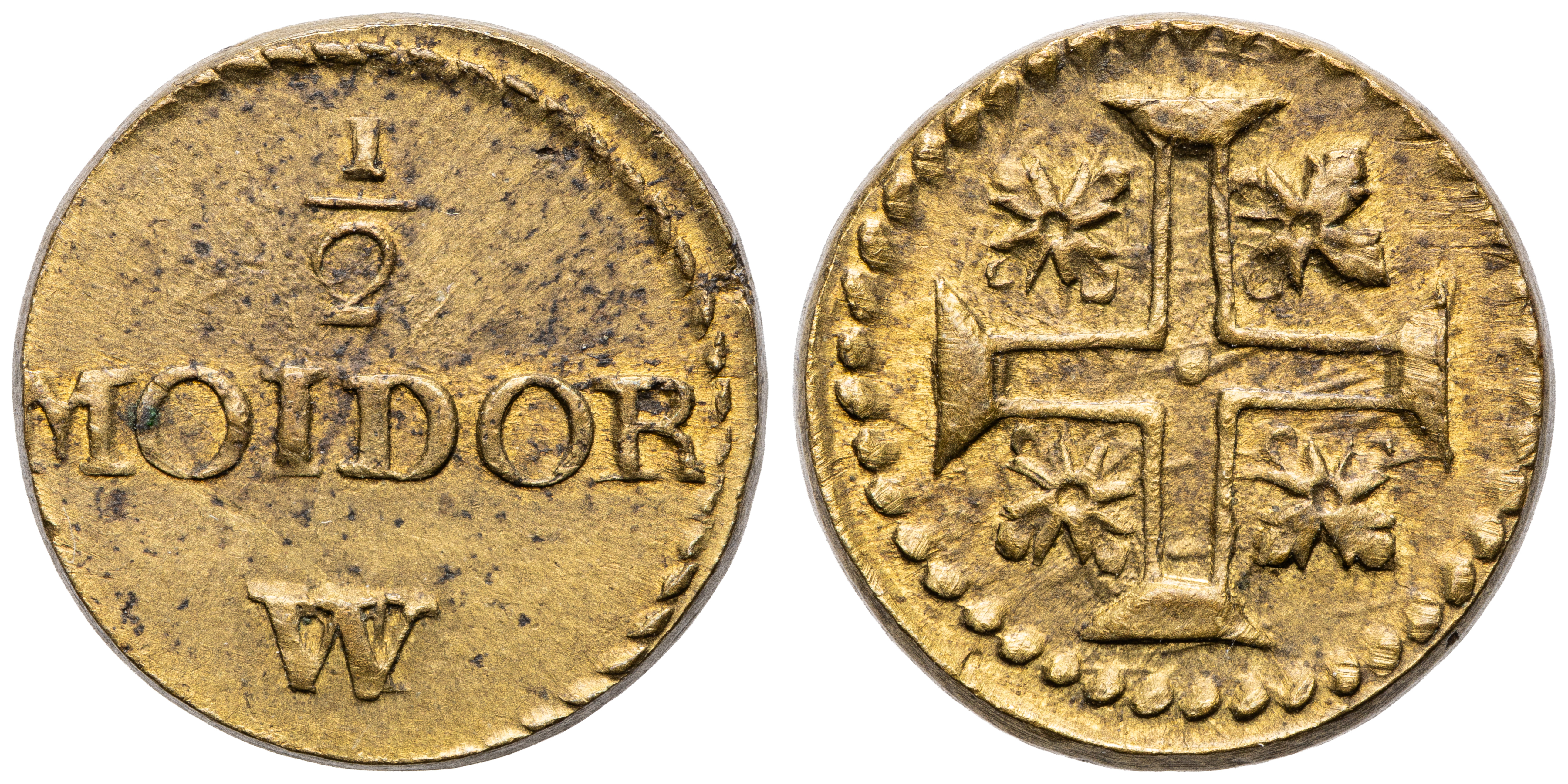 Portugal, George III, Weight, Half Moider, 1780, gEF