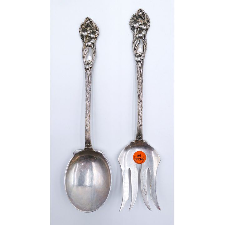 Watson ''Lily'' Art Nouveau Sterling Salad Set 11'' - 317 Grams TW