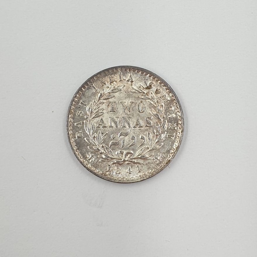 Indian Silver Two Annas Coin