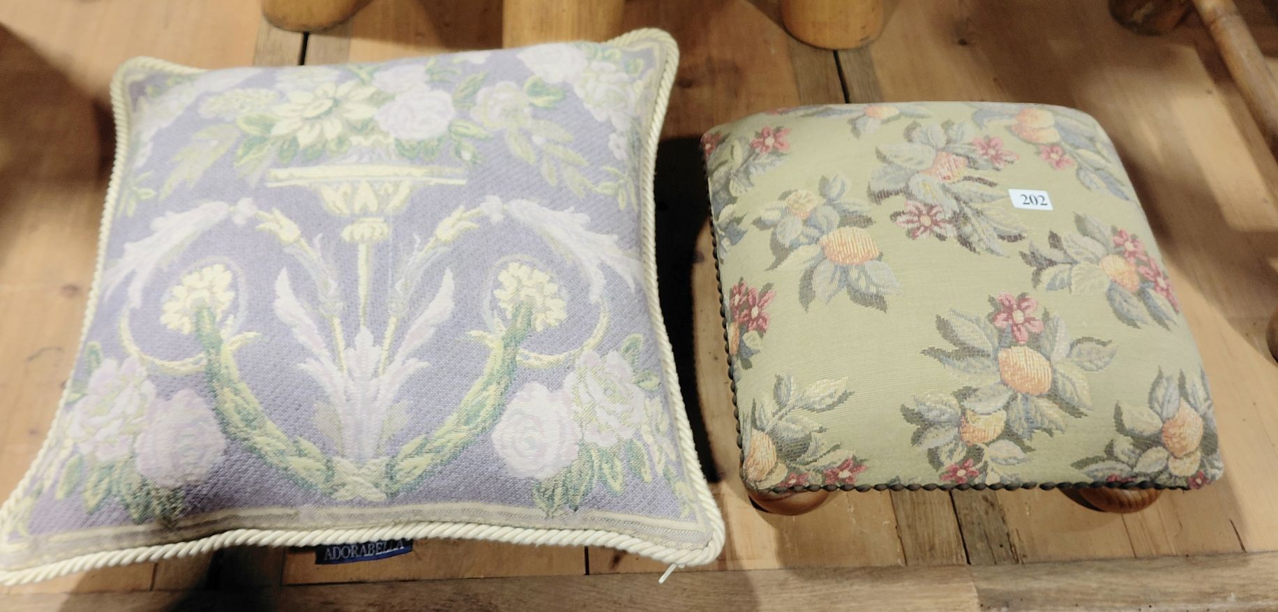 202 · TAPESTRY STOOL AND CUSHION