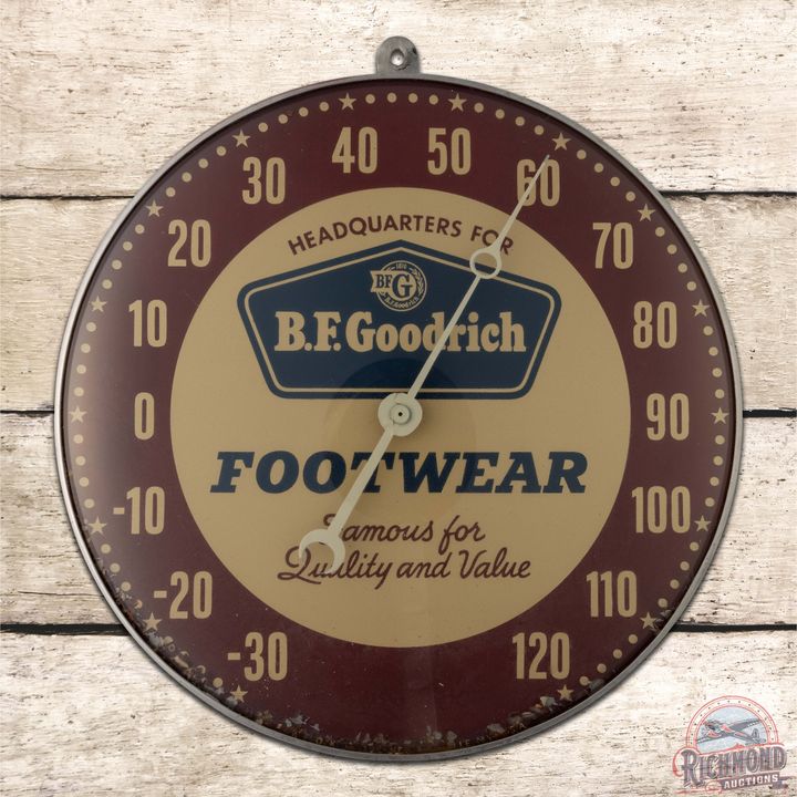 BF Goodrich Footwear 12" PAM Advertising Thermometer w/ Logo