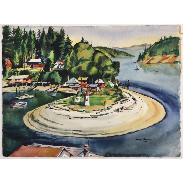 Harry Bonath ''The Spit'' (Gig Harbor) Watercolor on Arches 22''x30''