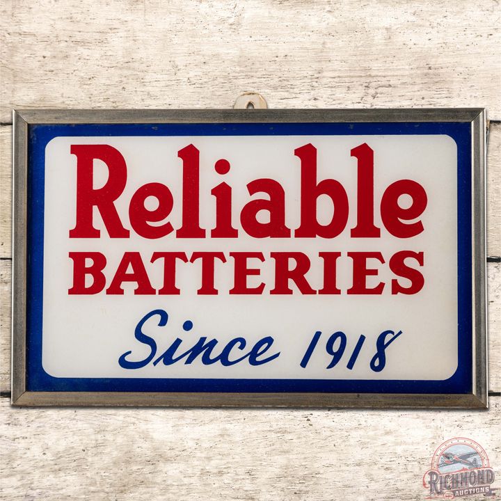 Reliable Batteries "Since 1918" Lighted Countertop Advertising Sign