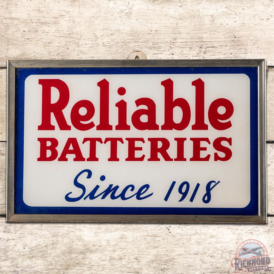 Reliable Batteries "Since 1918" Lighted Countertop Advertising Sign