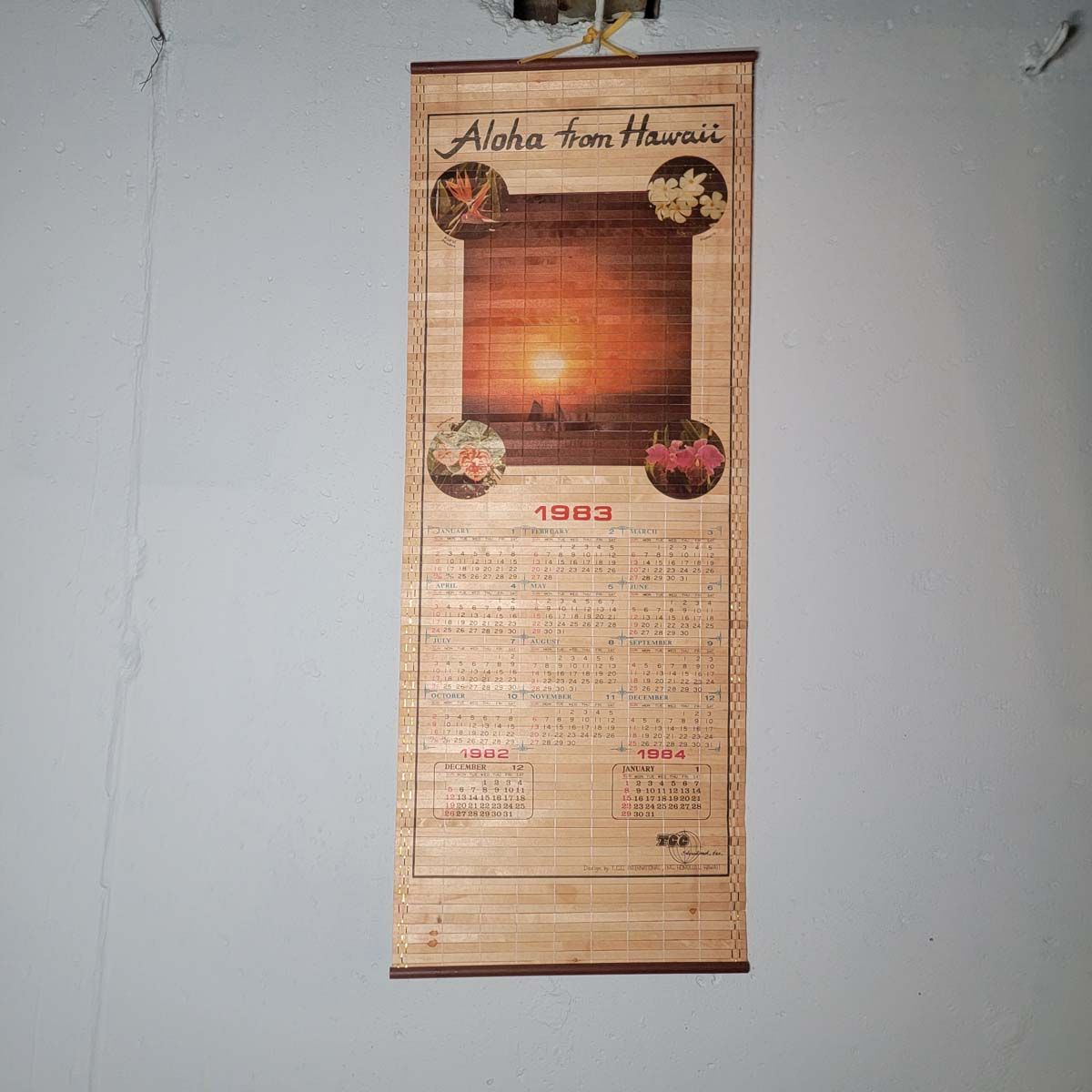 Vintage Aloha From Hawaii 1983 Bamboo Scroll Calendar | Armstrong Family  Estate Services