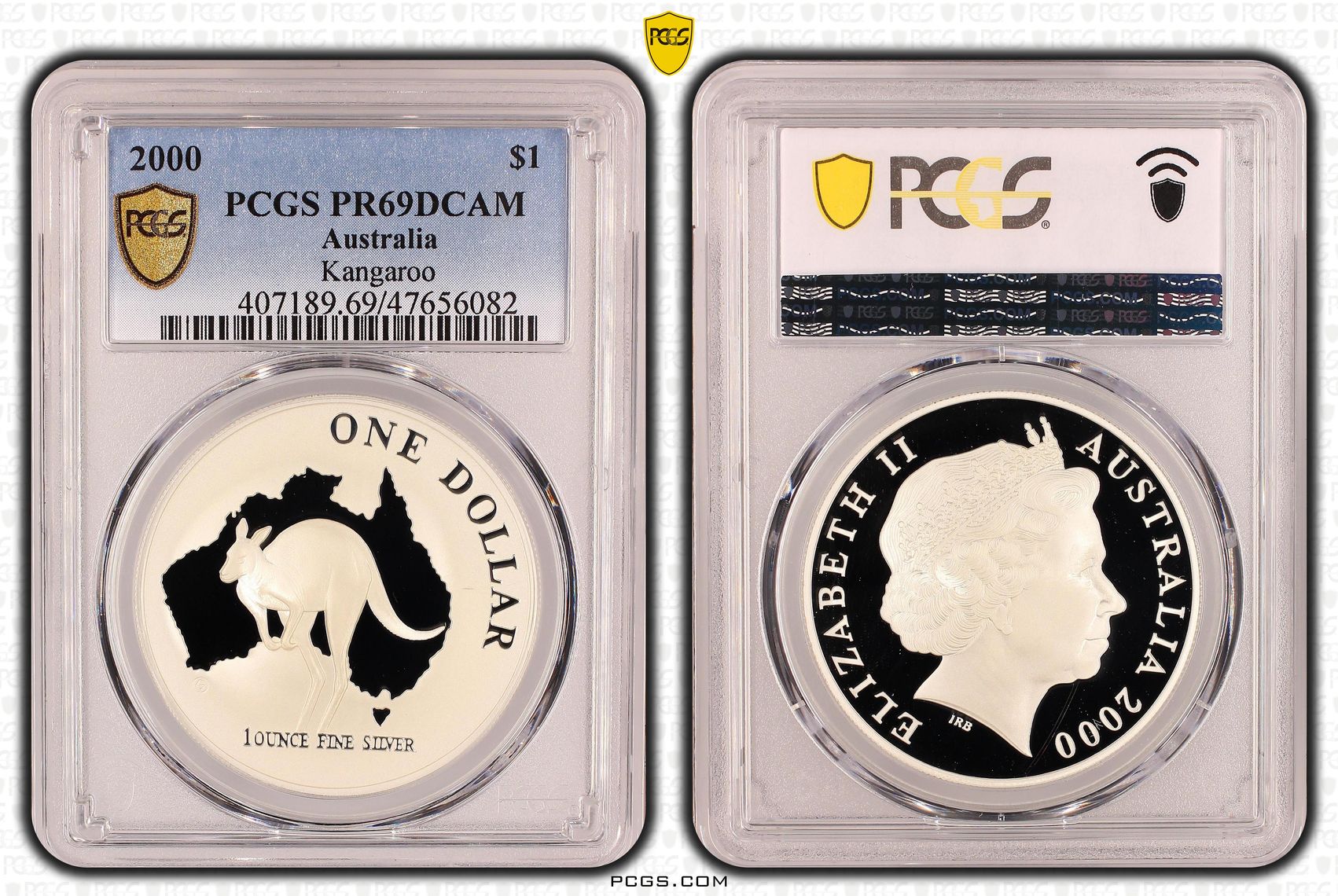 Kangaroo , One Dollar, 2000, PCGS PR69DCAM