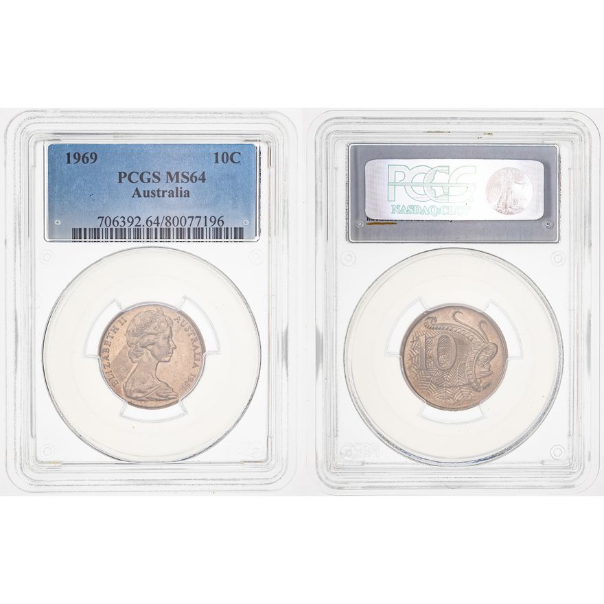 Ten Cent, 1969, PCGS MS 64