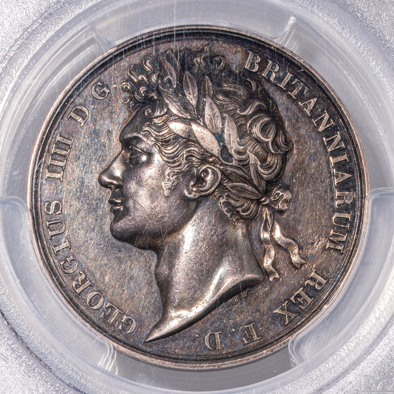 英国-Great Britain. PCGS SP55. 極美+. EF＋. ジョージ4世統治記念