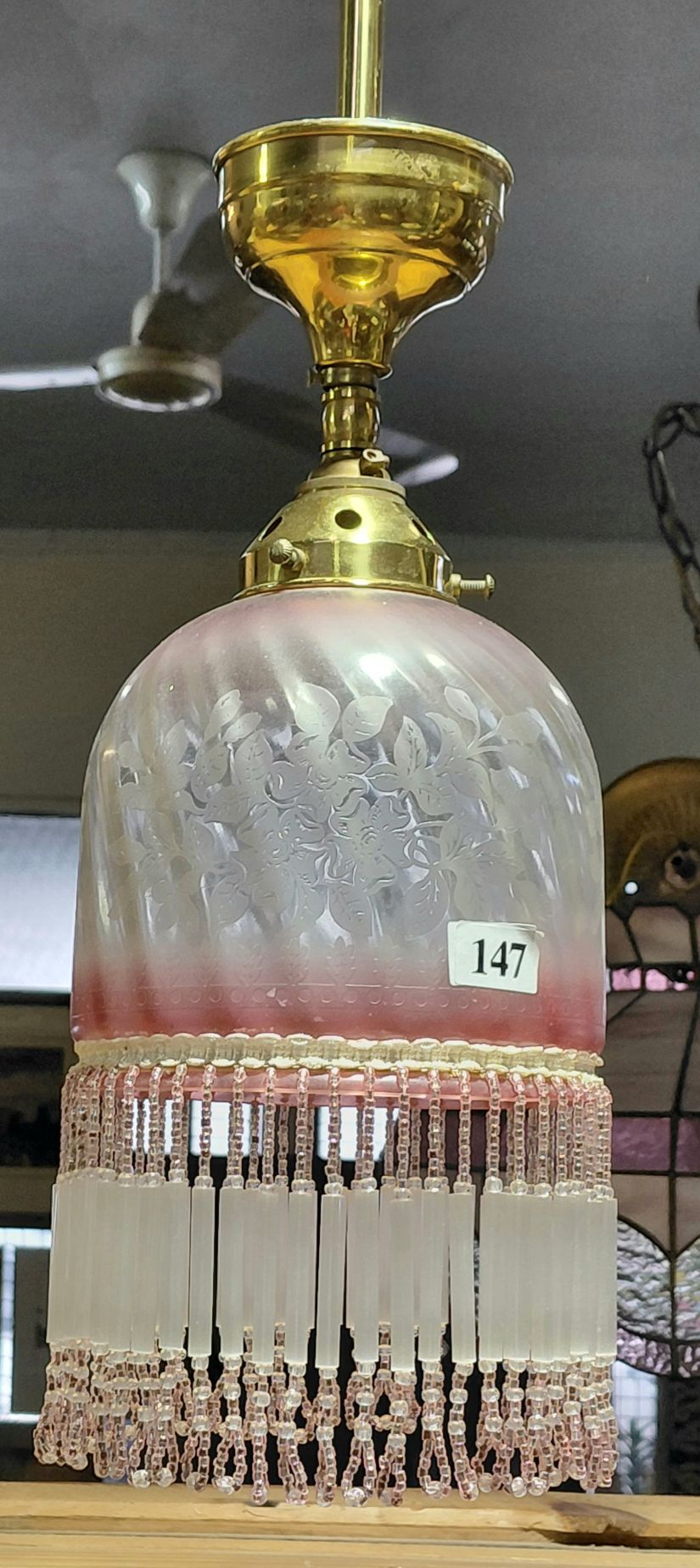 147 · RUBY GLASS HALLWAY LAMP