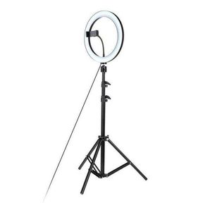 2-in-1 180 degree Rotatable 3-Mode LED Ring Light + Adjustable Tripod Stand - 26cm