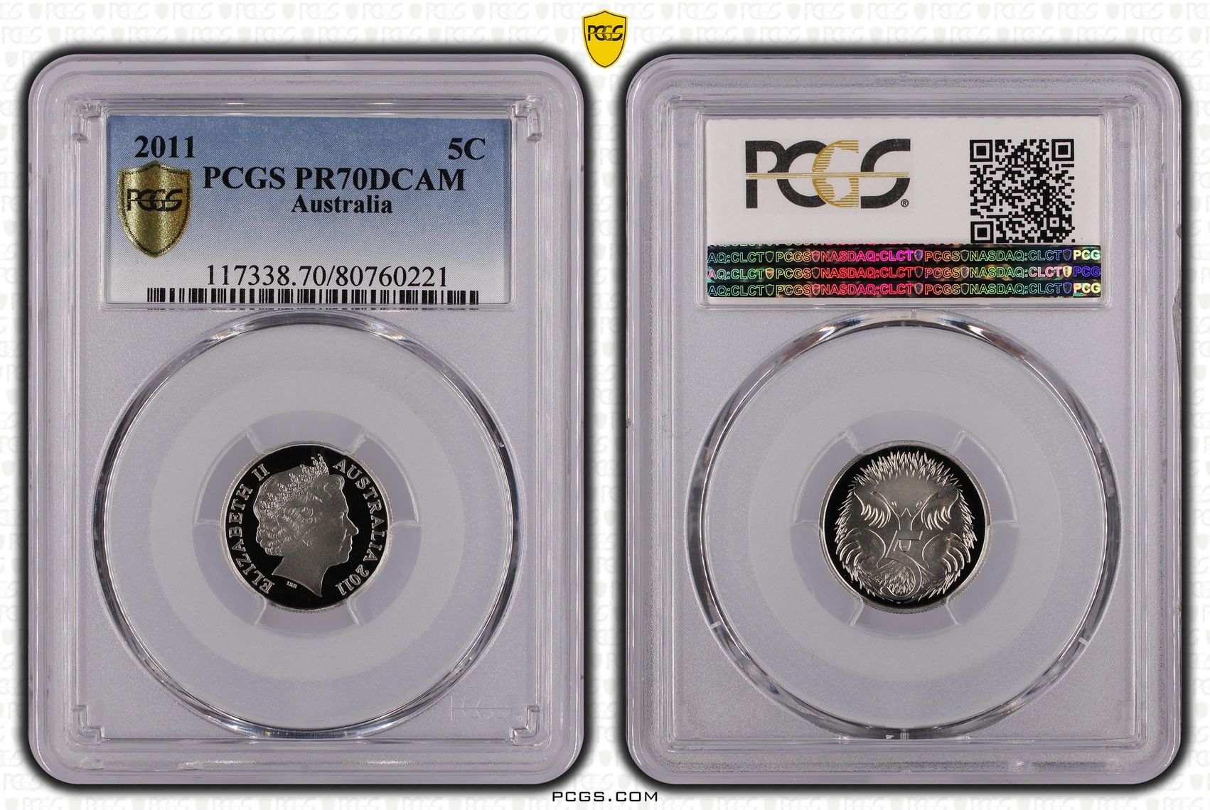 Top pop, Five Cent, 2011, PCGS PR70DCAM