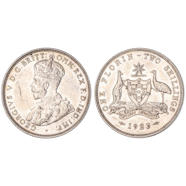 George V, Florin, 1923, aUNC